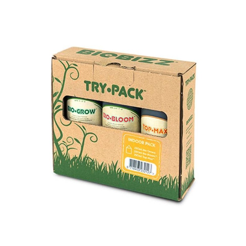 Try Pack Indoor BioBizz in Terra 100% Bio per Fioritura e Vegetativa